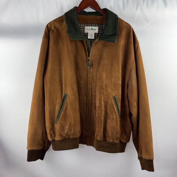 Rare Vintage L.L. Bean Suede Leather Bomber Jacket - Picture 1 of 10